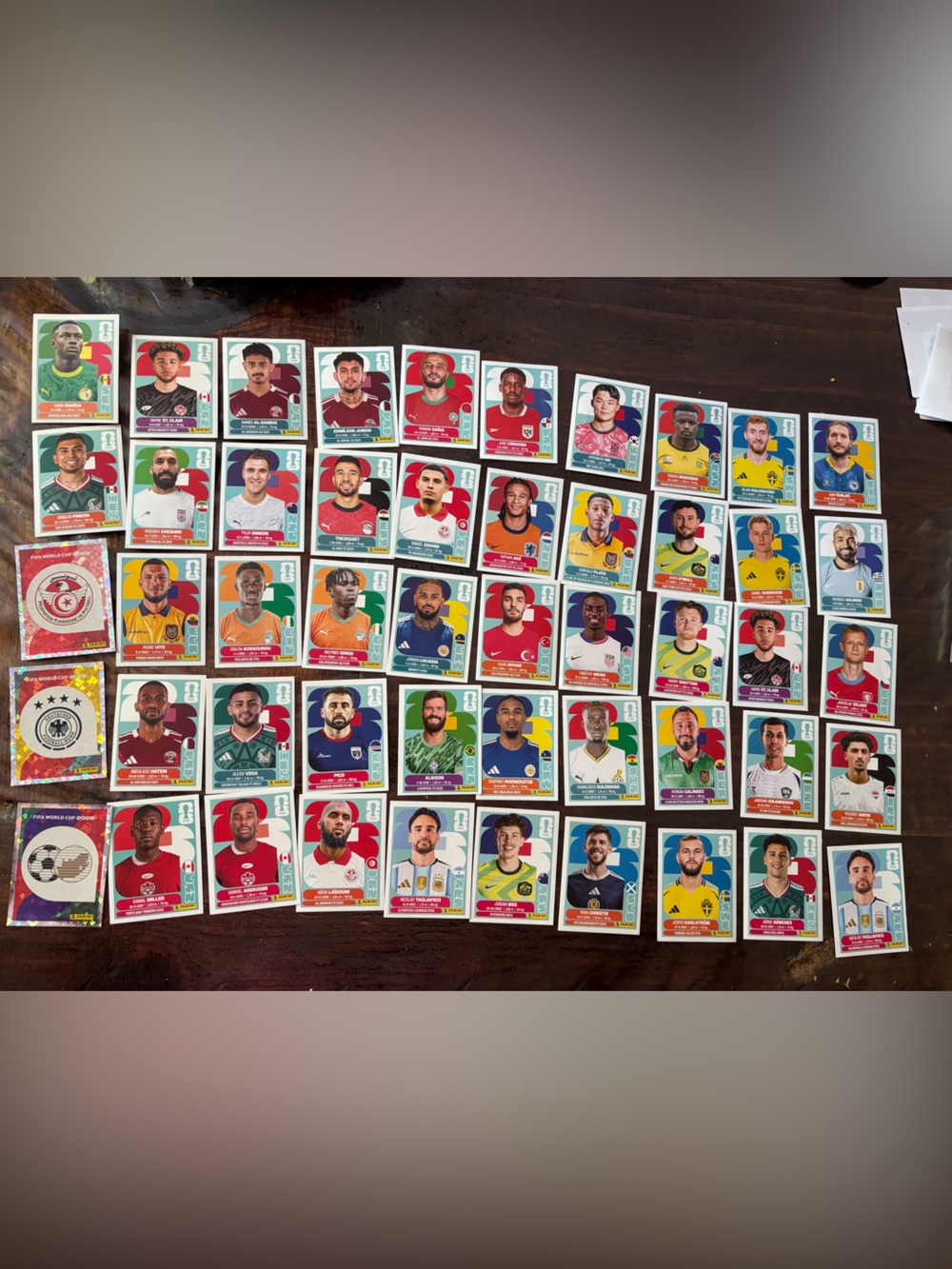 Panini Soccer Sticker Lot - Red, Green, Yellow, Blue